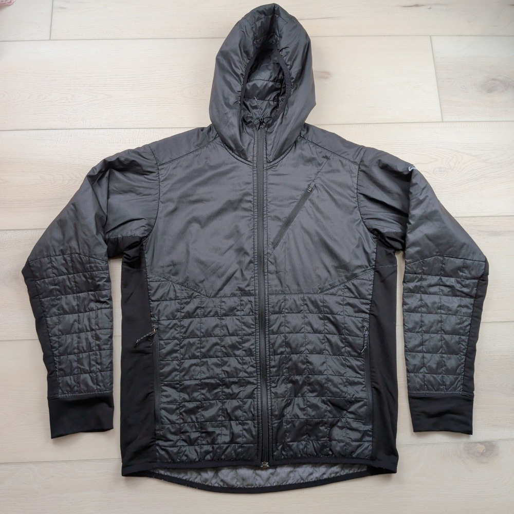 Icebreaker MerinoLOFT Hooded Insulated Jacket Mens L Black Quilted Full Zip